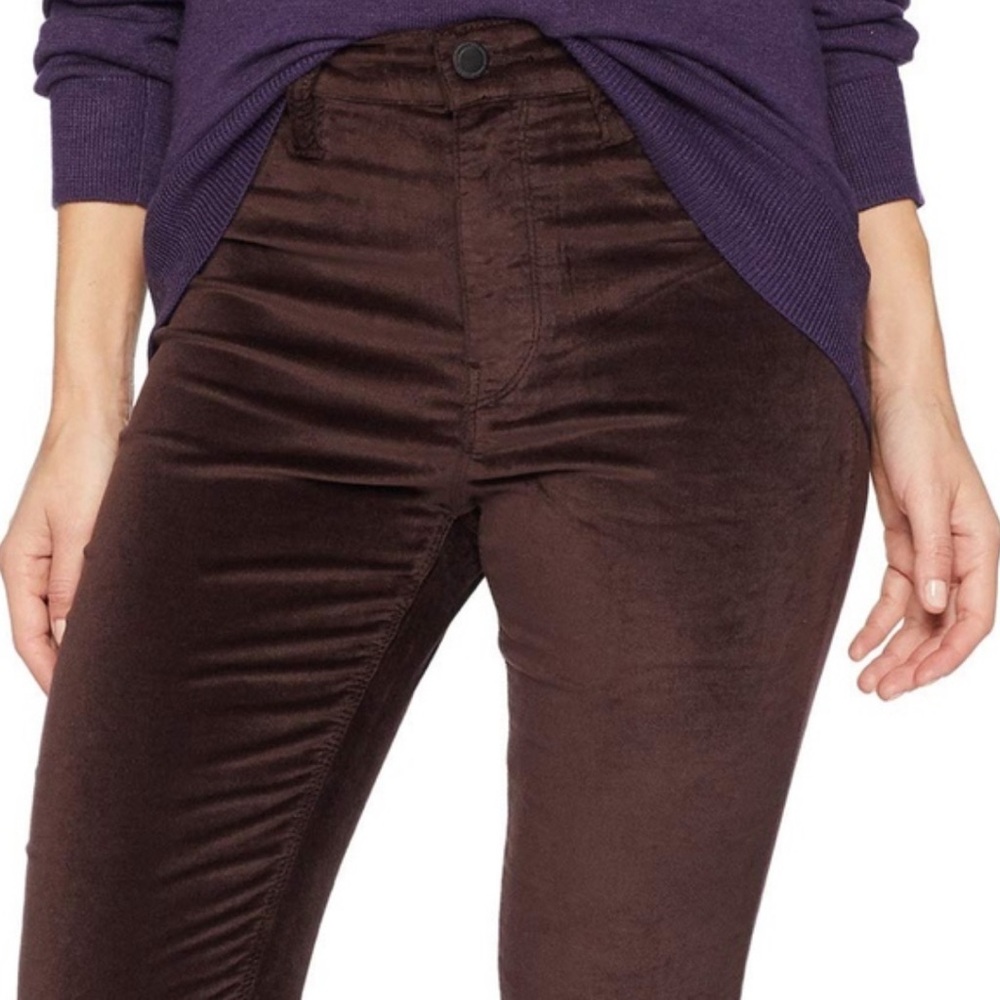 Hudson Barbara Skinny Velvet Pants Jeans | Chocolate Brown (Antl) | Size 25